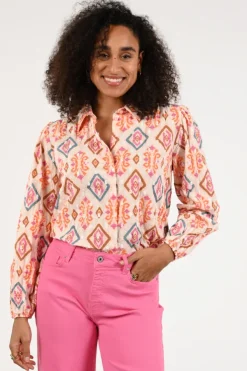 Geisha 63220-20 Blouse lange mouw Oranje