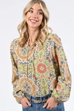 Geisha 53213-20 Blouse lange mouw Zand
