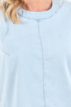 Geisha 53002-10 Blouse mouwloos Blue denim
