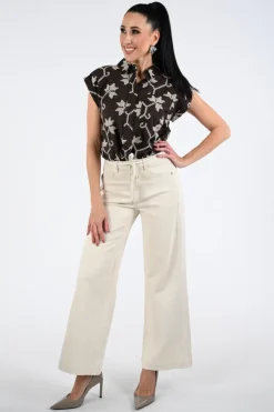 Geisha 63212-20 Blouse mouwloos Donker bruin