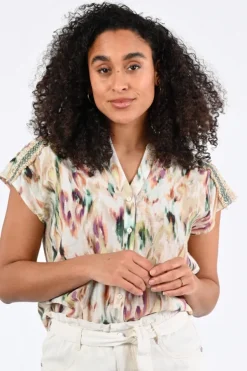 Geisha 63457-20 Blouse mouwloos Off white