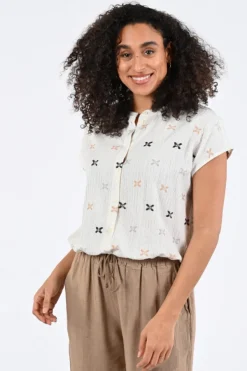 Geisha 63444-20 Blouse mouwloos Wit