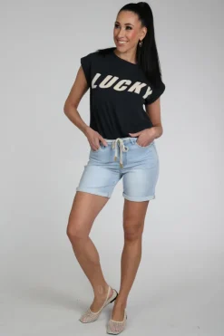 Geisha FRANCES denim Short Light blue denim