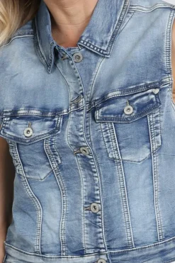 Geisha 65016-10 Gilet Blue denim