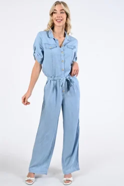 Geisha 51330-10 Jumpsuit Light blue denim