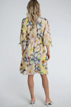 Geisha 67106-20 Jurk driekwart mouw Geel