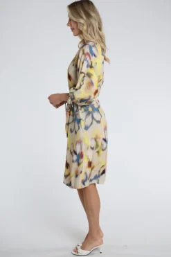 Geisha 67106-20 Jurk driekwart mouw Geel