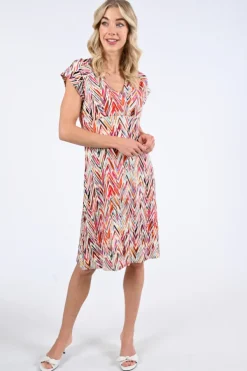 Geisha 57366-60 Jurk korte mouw Cyclaam