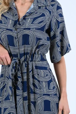 Geisha 67053-70 Jurk korte mouw Marine