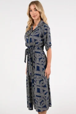 Geisha 67053-70 Jurk korte mouw Marine
