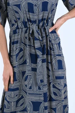 Geisha 67053-70 Jurk korte mouw Marine