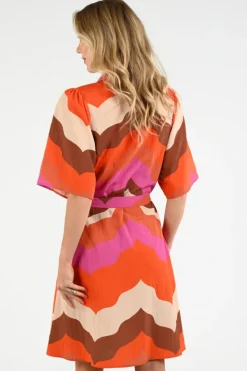 Geisha 67103-20 Jurk korte mouw Oranje
