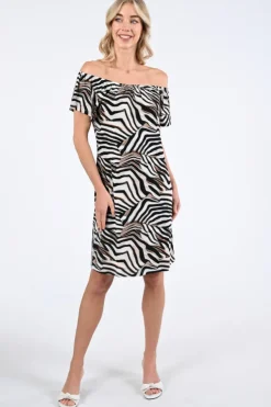 Geisha 57363-60 Jurk korte mouw Zwart