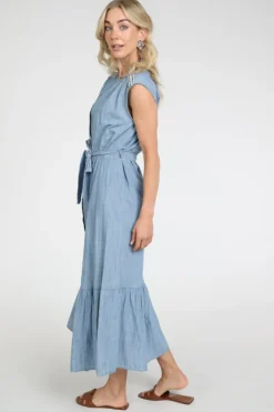 Geisha 67050-70 Jurk mouwloos Blue denim