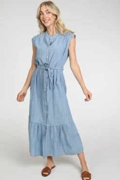 Geisha 67050-70 Jurk mouwloos Blue denim