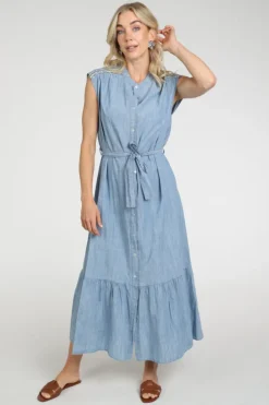 Geisha 67050-70 Jurk mouwloos Blue denim