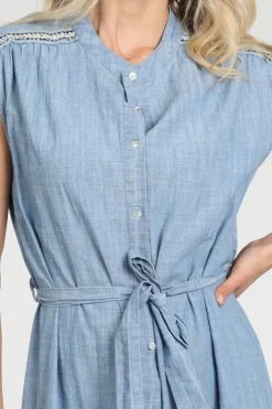 Geisha 67050-70 Jurk mouwloos Blue denim