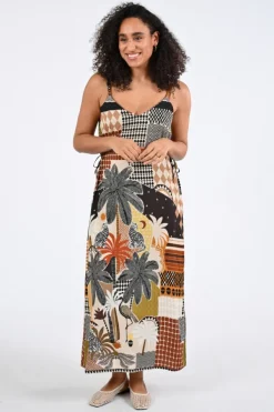 Geisha 67407-20 Jurk mouwloos Bruin
