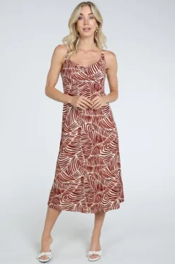 Geisha 67158-60 Jurk mouwloos Donker rood