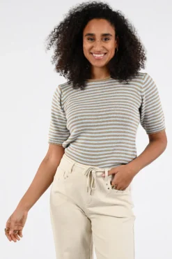 Geisha 64080-70 Pull korte mouw Cognac