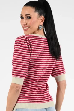 Geisha 64066-14 Pull korte mouw Cyclaam