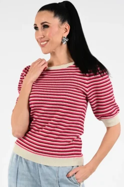 Geisha 64066-14 Pull korte mouw Cyclaam