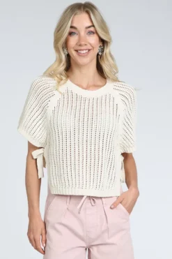 Geisha 64086-70 Pull korte mouw Ecru