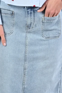 Geisha 56013-10 Rok recht lang Blue denim