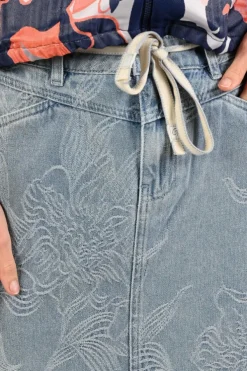 Geisha 66000-10 Rok recht lang Light blue denim