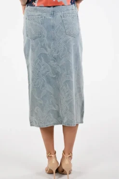 Geisha 66000-10 Rok recht lang Light blue denim