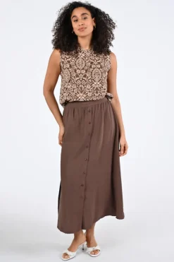 Geisha 66340-70 Rok wijd lang Bruin