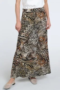Geisha 56352-60 Rok wijd lang Bruin