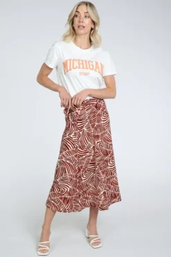 Geisha 66072-60 Rok wijd lang Donker rood