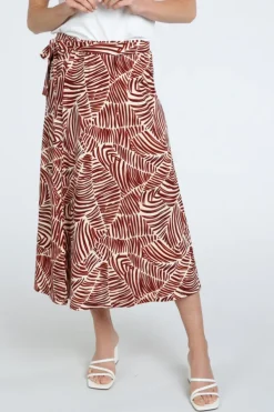 Geisha 66072-60 Rok wijd lang Donker rood