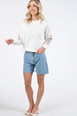 Geisha 51332-10 Short Blue denim