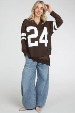 Haute L'Amitié HL10287 T-shirt lange mouw Bruin