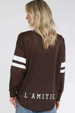 Haute L'Amitié HL10287 T-shirt lange mouw Bruin