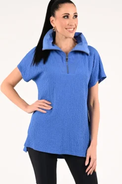 Joseph Ribkoff 261017 Blouse korte mouw Blauw