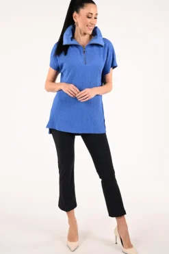 Joseph Ribkoff 261017 Blouse korte mouw Blauw