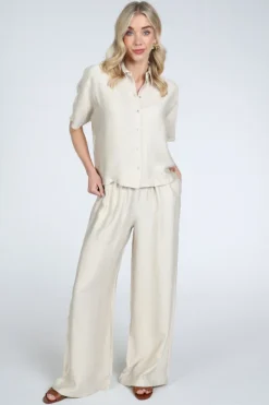 Knit-Ted 261p127 clover Blouse korte mouw Champagne