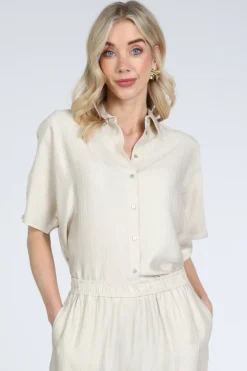 Knit-Ted 261p127 clover Blouse korte mouw Champagne