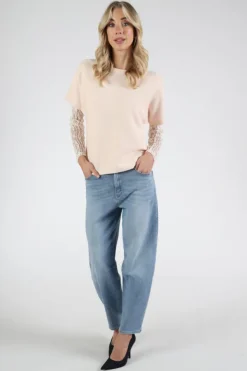 Knit-Ted 261p005 eva Pull korte mouw Licht roze