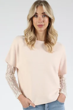 Knit-Ted 261p005 eva Pull korte mouw Licht roze