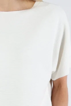 Knit-Ted 261p005 eva Pull korte mouw Off white