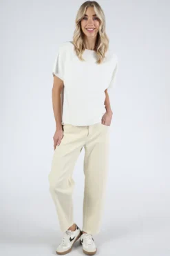 Knit-Ted 261p005 eva Pull korte mouw Off white