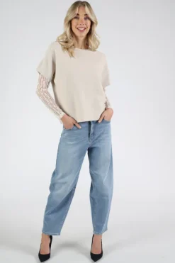 Knit-Ted 261p005 eva Pull korte mouw Zand