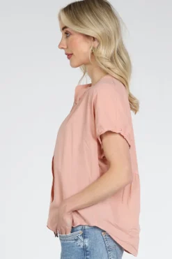 Knit-Ted 261p157 lotus Blouse korte mouw Perzik