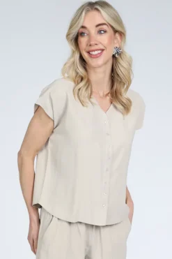 Knit-Ted 261p152 tess Blouse korte mouw Zand
