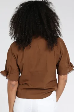 Luisa Cerano 238701-3761 Blouse korte mouw Vicuna