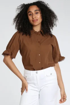 Luisa Cerano 238701-3761 Blouse korte mouw Vicuna